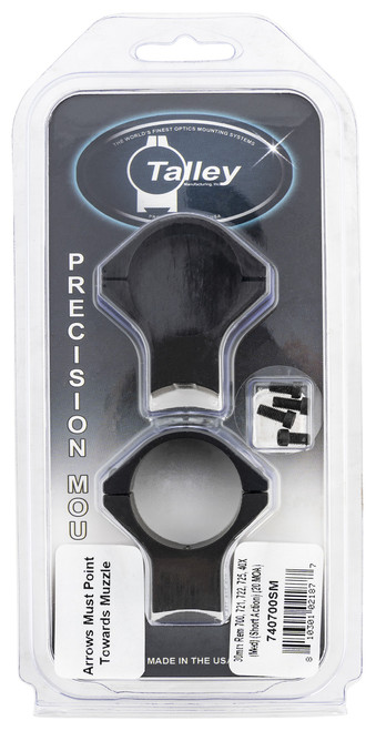 Talley 740700SM Scope Mount/Ring Combo  Black Anodized Aluminum 30mm Tube Remington 700/721/722/725/40X Medium Rings Short Action 20 MOA