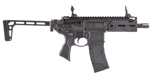 Sig Sauer Airguns AIR-RATTLER-BB MCX Rattler  CO2 177 4.5mm Steel BB 30rd Semi-Automatic 300 FPS Velocity, 3rd Burst Mode, M-Lok Handguard, Flip-Up Sights, Folding Minimalist Stock