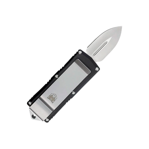 CobraTec Knives BLKOTFMC Money Clip  1.75" OTF Plain D2 Steel Blade/Black Aluminum Handle Includes Pocket Clip