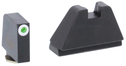 AmeriGlo GL482 Optic Compatible Sight Set for Glock  5XL Tall Green Tritium White Outline Front Sight-Black Rear Sight