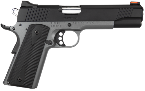 Kimber Mfg, Inc 3700693 Custom LW Shadow Ghost 45 ACP 8+1 5" Stainless Match Grade Barrel, KimPro Black Serrated Stainless Steel Slide, KimPro Gray Aluminum Frame w/Beavertail, Black Hogue Rubber Grip