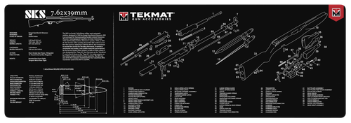 TekMat TEKR36SKS SKS Cleaning Mat Black/White Rubber 12"x36" SKS Parts Diagram