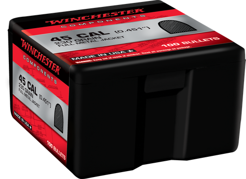 Winchester Ammo WB45MC230X Centerfire Handgun Reloading 45Cal 230gr Full Metal Jacket 100 Per Box/10 Case