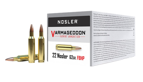 Nosler 65180 Varmageddon  22Nosler 62gr Flat Base Hollow Point 50 Per Box/5 Case