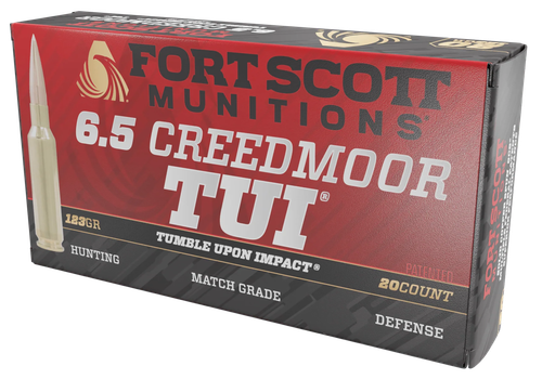 Fort Scott Munitions 65CM123SCV11 Tumble Upon Impact (TUI) Rifle 6.5Creedmoor 123gr Solid Copper Spun 20 Per Box/10 Case