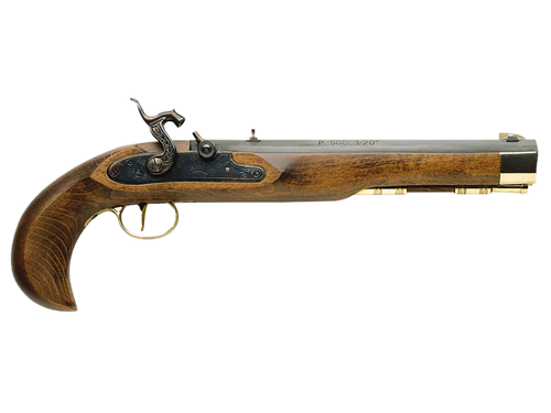 Traditions P1060 Kentucky Pistol Single Shot 50 Cal Percussion 10" Color Case Hardened Frame Blued Barrel Walnut Grip