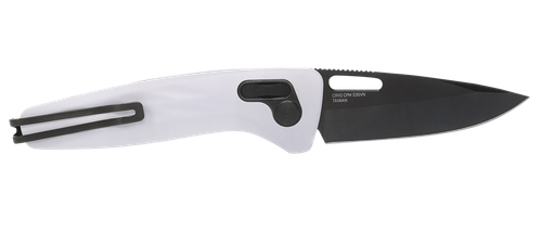 S.O.G SOG12730557 One-Zero XR 3.10" Folding Plain Black Chrome Cryo CPM S35VN Steel Blade/ White Sculpted Aluminum Handle