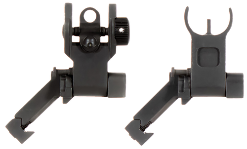 Aim Sports MT45FS AR Low Profile 45 Degree Flip-Up Sight Set  Black Anodized 45 Degree Low Profile for AR-15