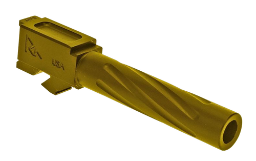 Rival Arms RA20G201E Precision V1 Match Grade 9mm Luger Compatible w/Glock 19 Gen3-4, 4.02" Fluted Gold PVD Stainless Steel