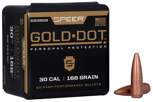 Speer 308168GD Gold Dot  30Cal 168gr Soft Point 50 Per Box/20 Case