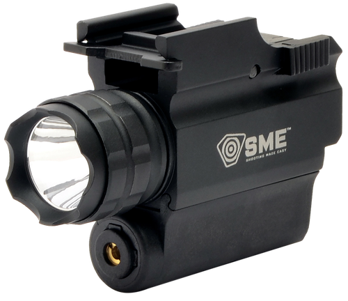 SME SMEWLLP Compact Tactical Handgun LED Light/Laser Combo  Black 250 Lumens White Cree LED Red Laser