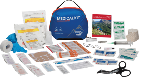 Adventure Medical Kits 01001003 Mountain Backpacker Medical Kit Treats Injuries/Illnesses Water Resistant Blue