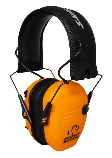 Walker's GWPRSEMBLZ Razor Slim Electronic Muff 23 dB Over the Head Blaze Orange/Black Polymer
