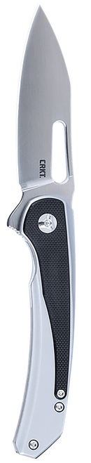 CRKT 6075 Padawan  3.01" Folding Wharncliffe Plain Brushed Satin 14C28N Steel Blade, SS w/G10 Black Overlays Handle