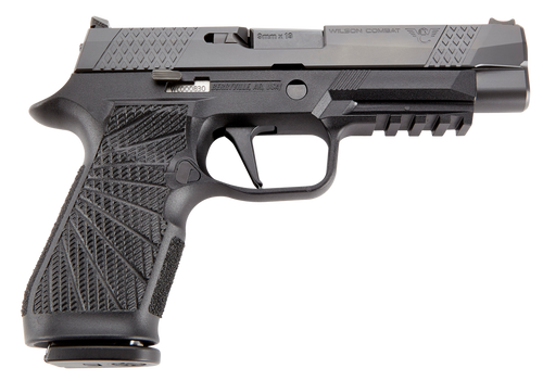 Wilson Combat SIGWCP320F9BATS P320  9mm Luger 17+1 4.70" Black Steel Barrel, Black DLC Serrated Stainless Steel Slide, Black Polymer Frame w/Picatinny Rail, Straight Trigger, Black Polymer Grip
