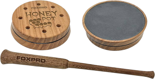 Foxpro HPSLATE Honey Pot  Friction Call Attracts Turkeys, Natural Honey Locust Wood/Slate