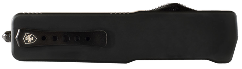 Templar Knife MZBR121 Premium Weighted  Slim 3.16" OTF Dagger Plain Black Oxide Stonewashed D2 Steel Blade, 4.93" Black Aluminum/Rubber Handle