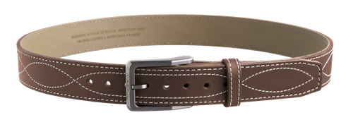 Magpul MAG127621046 Tejas EL Pistolero Chocolate Brown Bull Hide 46" 1.50" Wide Buckle Closure