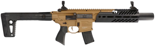 Sig Sauer Airguns AIRMCXCANEBRAKE MCX Canebrake Air  CO2 (Not Included) 177 Pellet 30rd, FDE Metal Rec, Removable Fixed Black Synthetic Stock, Flat Trigger, Flip-Up Sights