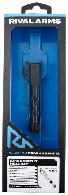 Rival Arms RARA20H102A Precision V1 Match Grade Black PVD Stainless Steel Spiral Fluted Threaded for Springfield Hellcat
