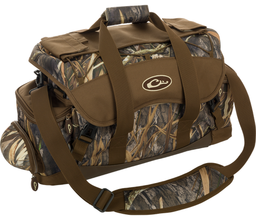Drake Waterfowl DA2020022 Blind Bag Refuge Mossy Oak Bottomland HD-2 Heavy Duty Nylon Duffle Bag Zipper Closure