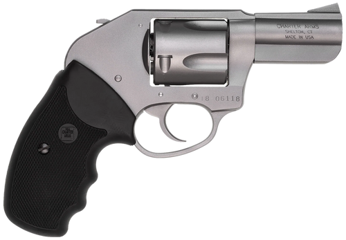 Charter Arms 74410 Bulldog Duty Large 44 Special, 5 Shot 2.50" Matte Stainless Steel Barrel, Cylinder & Frame w/Black Finger Grooved Rubber Grip