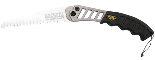 Wicked Tree Gear WTG001 Hand Saw  Folding Saw 7" High Carbon Steel Blade Black Overmolded Aluminum Handle