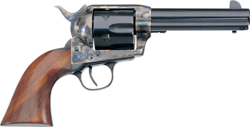 Taylors & Company 550893 1873 Cattleman SAO 357 Mag Caliber with 4.75" Blued Finish Barrel, 6rd Capacity Blued Finish Cylinder, Color Case Hardened Finish Steel Frame & Walnut Grip