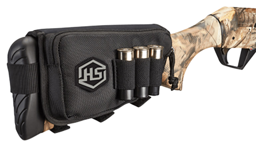 Hunters Specialties 01621 Buttstock Shell Holder  W/Pouch Holds 3 Rounds Black Polyester