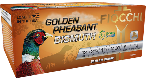 Fiocchi 12GPB6 Golden Pheasant Bismuth 12Gauge 2.75" 1 1/4oz 6Shot 10 Per Box/10 Case