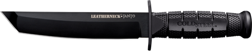 Cold Steel CS-39LSFCT Leatherneck  7" Fixed Plain Tanto Black Matte Powder Coat German D2 Steel Blade/Black Deep Checkered w/double Quillon Guard/ Griv-Ex Handle