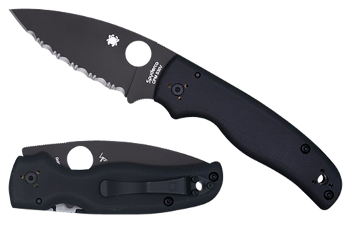 Spyderco C229GPBK Shaman  3.58" Folding Plain Black DLC CPM S30V SS Blade/Black Textured G10 Handle Includes Pocket Clip