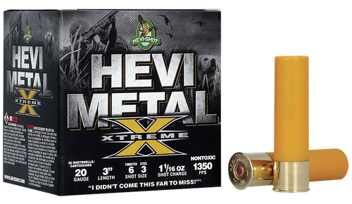 HEVI-Shot HS39206 HEVI-Metal Extreme 20Gauge 3" 1 1/16oz Steel/Tungsten 6/3Shot 25 Per Box/10 Case