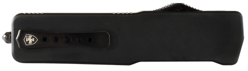 Templar Knife LZBR121 Premium Weighted  Large 3.55" OTF Dagger Plain Black Oxide Stonewashed D2 Steel Blade, 5.25" Black Aluminum/Rubber Handle