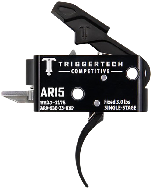TriggerTech AR0SBB33NNP Competitive  Pro Curved Single-Stage 3 lbs Fixed for AR-15