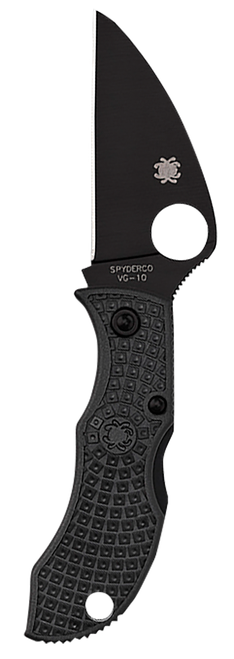 Spyderco MBKWPBK Manbug  1.91" Folding Wharncliffe Plain Non-Reflective Black TiCN VG-10 SS Blade/Black Textured FRN Handle