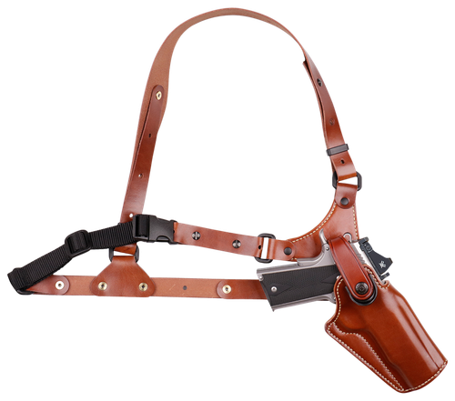 Galco GA880R Great Alaskan Chest Holster Fits Chest Up To 54" Tan Leather Shoulder/Torso Strap Fits Springfield XDM Elite Right Hand