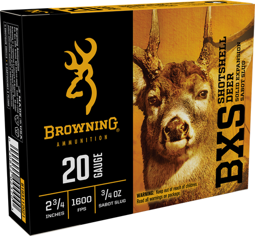 Browning Ammo B193112021 BXS  20Gauge 2.75" 3/4oz Sabot Slug Shot 5 Per Box/20 Case