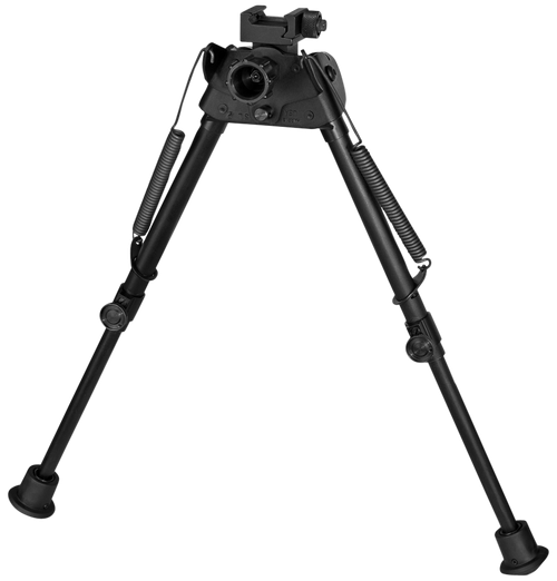 Harris Bipods S-L2P Swivel L Picatinny, 9-13", Black Steel/Aluminum, Self-Leveling Legs, Rubber Feet