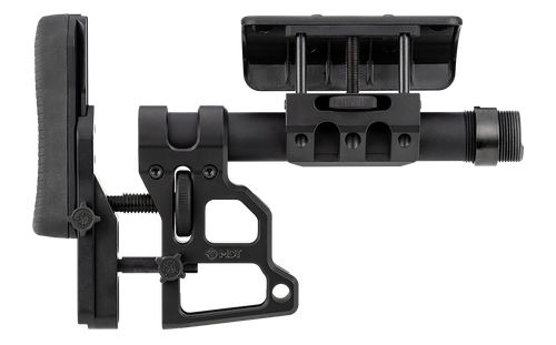 Mdt Sporting Goods Inc 102856BLK Skeleton Carbine Stock (SCS)  Black Aluminum, Adj. Cheekrest/Buttpad, Buffer Tube, QD Sling Mounts