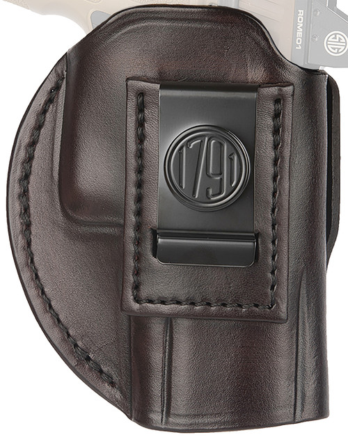 1791 Gunleather 4WH6SBRR 4-Way  IWB/OWB Size 06 Signature Brown Leather Belt Clip Compatible w/ Glock 21/Sig P225 Right Hand