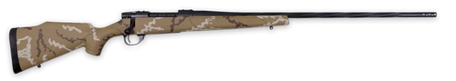 Weatherby VHH256RR6B Vanguard Outfitter 25-06 Rem 5+1 24" Threaded/Spiral Fluted, Graphite Black Barrel/Rec, Tan with Brown & White Sponge Synthetic Stock, Accubrake Muzzle Brake, Adj. Trigger