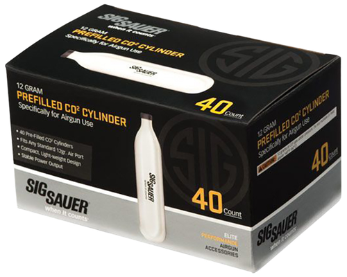 Sig Sauer Airguns AC1240 CO2 Cylinders Cartridges, 12 Grams, 40 Per Box