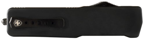 Templar Knife LABR321 Premium LW  Large 3.50" OTF Drop Point Plain Black Oxide Stonewashed D2 Steel Blade, 5.25" Black Aluminum Handle
