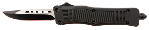 Steel River Knives MT616BDP Spartan  Mini 2.75" OTF Drop Point Plain Black/Silver 440C SS Blade/ 4.25" Black Aluminum Zinc Alloy Handle