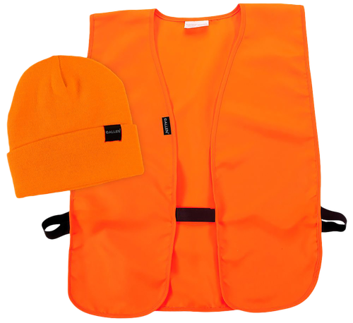 Allen 2394 Safety  Vest&Cap Combo Orange Polyester