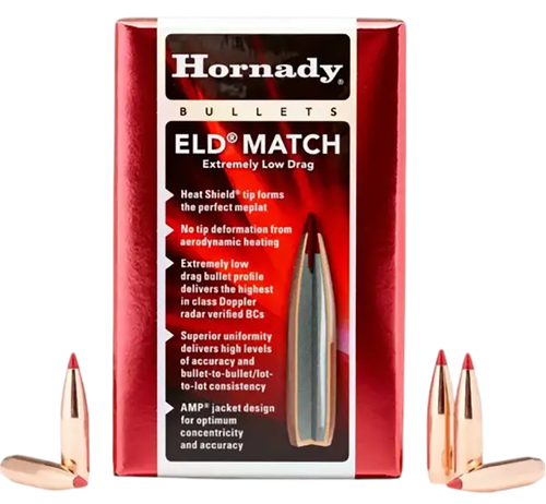 Hornady 2561 ELD Match  25 Cal .257 134 gr Extremely Low Drag Match 100 Per Box/ 15 Case