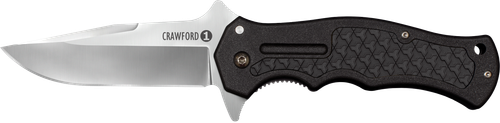 Cold Steel CS20MWCB Crawford 1 3.50" Folding Clip Point Plain 4034 SS Blade Black w/Traction Inlays GRN Handle Includes Pocket Clip