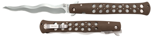 Cold Steel CS-26SXK6 Ti-Lite  6" Folding Plain Kris AUS 10A Steel Blade/ Black Griv-Ex Handle