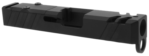 TacFire  Replacement Slide  9mm Luger Graphite Black Cerakote Stainless Steel with Optics Cut & Slide Ports for Glock 26 Gen3